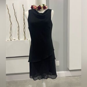 Sheri Martin Black Layered Midi Dress